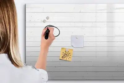 Magnetic marker board with a wooden panel pattern