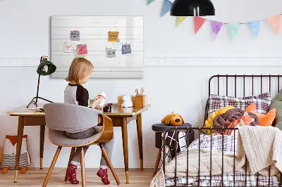 Magnetic marker board with a wooden panel pattern