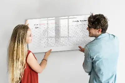 Magnetic glass dry erase board habit tracker
