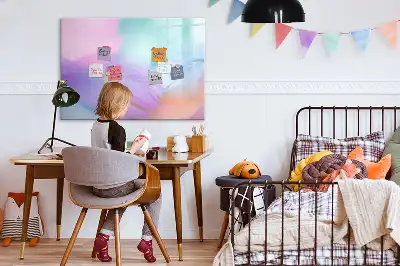 Magnetic marker board with colorful pens