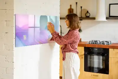 Magnetic marker board with colorful pens