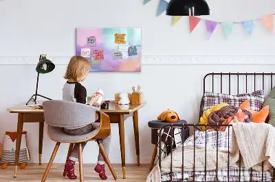 Magnetic marker board with colorful pens