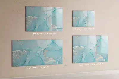 Magnetic glass dry erase board with decorative marble finish