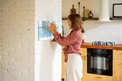 Magnetic marker board with a political world map