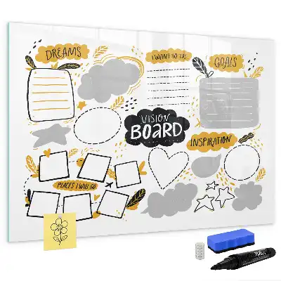 Magnetic marker board for New Year's goals