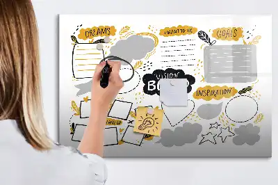 Magnetic marker board for New Year's goals