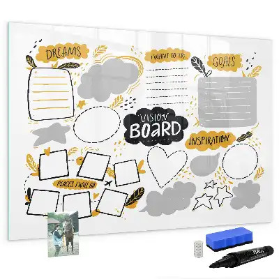 Magnetic marker board for New Year's goals