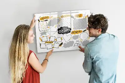 Magnetic marker board for New Year's goals
