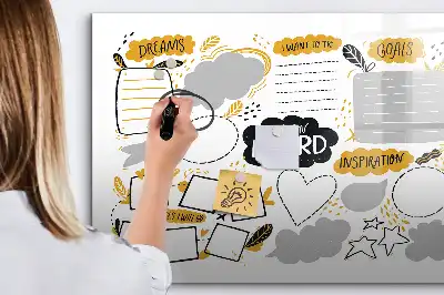 Magnetic marker board for New Year's goals