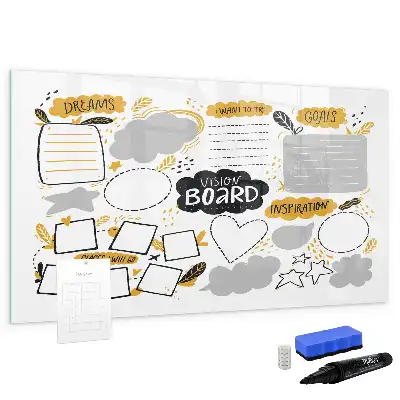 Magnetic marker board for New Year's goals