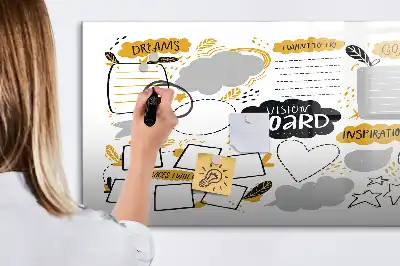 Magnetic marker board for New Year's goals