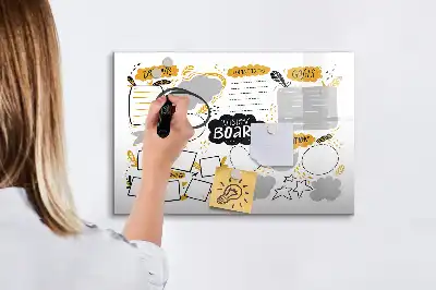 Magnetic marker board for New Year's goals