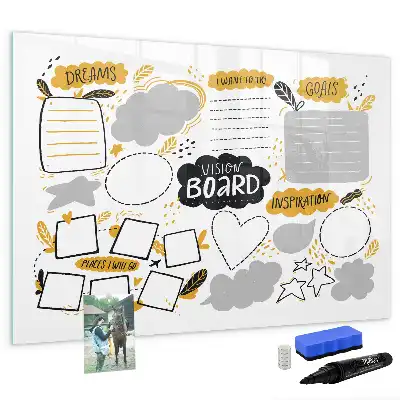 Magnetic marker board for New Year's goals