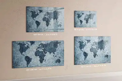 Magnetic marker board painted world map