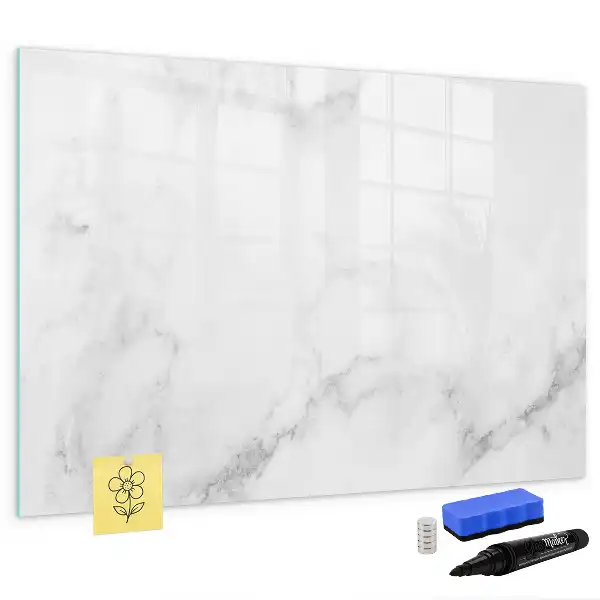 Magnetic glass dry erase board marble finish