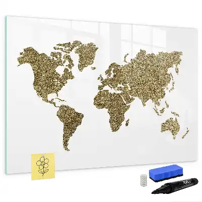 Magnetic world map marker board 