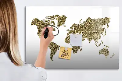 Magnetic world map marker board 