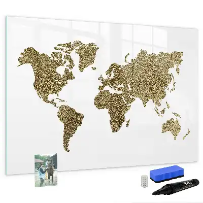 Magnetic world map marker board 