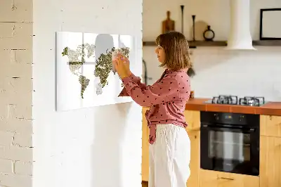 Magnetic world map marker board 