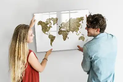 Magnetic world map marker board 