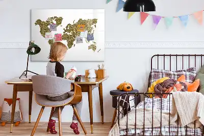 Magnetic world map marker board 