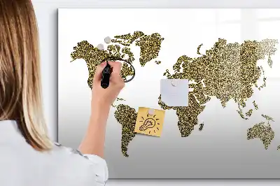 Magnetic world map marker board 
