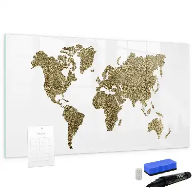 Magnetic world map marker board 