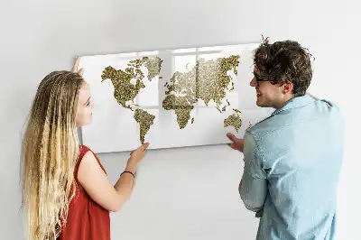 Magnetic world map marker board 