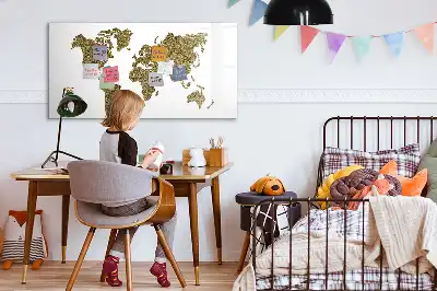 Magnetic world map marker board 