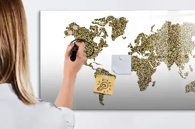 Magnetic world map marker board 