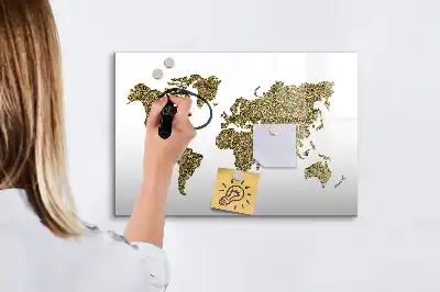 Magnetic world map marker board 
