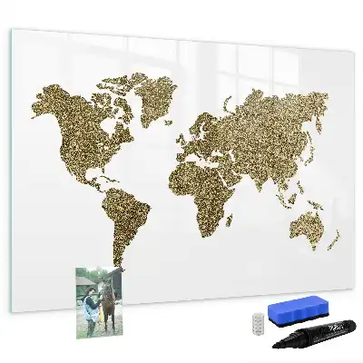 Magnetic world map marker board 