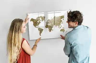 Magnetic world map marker board 