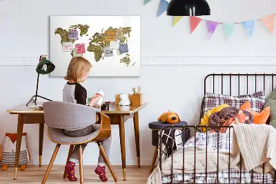 Magnetic world map marker board 