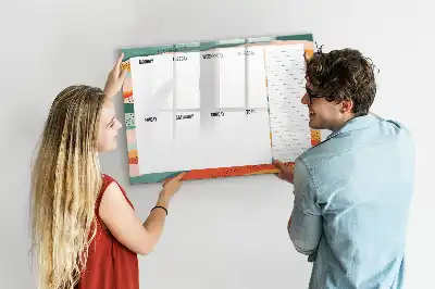 Magnetic weekly planner board retro style