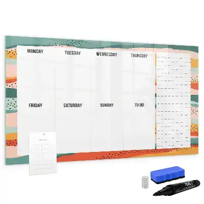 Magnetic weekly planner board retro style