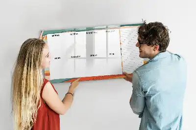 Magnetic weekly planner board retro style