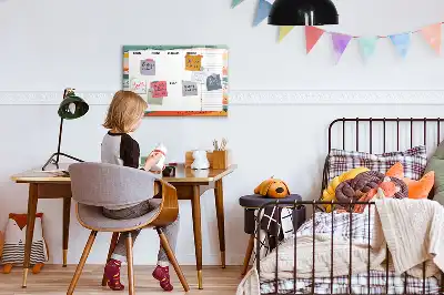 Magnetic weekly planner board retro style