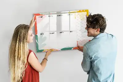 Magnetic glass dry erase board weekly planner