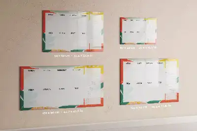 Magnetic glass dry erase board weekly planner