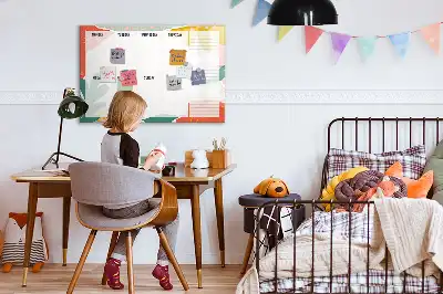 Magnetic glass dry erase board weekly planner