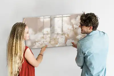 Magnetic marker board with small white flowers design