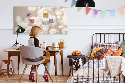 Magnetic marker board with small white flowers design