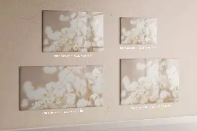 Magnetic marker board with small white flowers design
