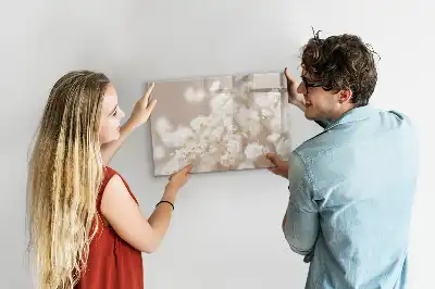 Magnetic marker board with small white flowers design
