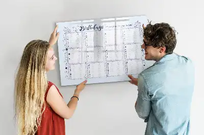 Magnetic glass dry erase board birthday card style