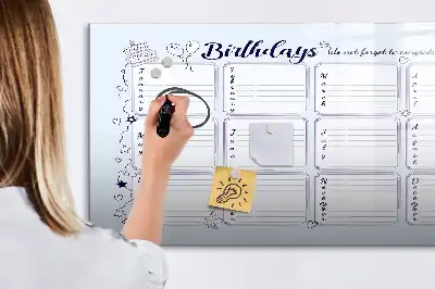 Magnetic glass dry erase board birthday card style