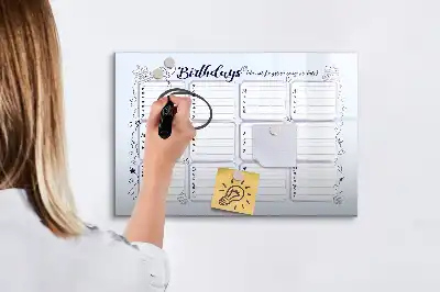 Magnetic glass dry erase board birthday card style