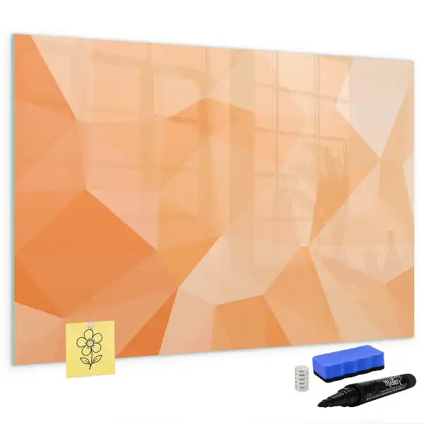 Magnetic glass dry erase board triangle abstraction design
