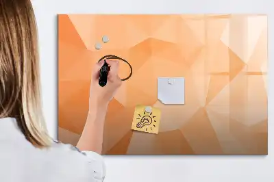 Magnetic glass dry erase board triangle abstraction design